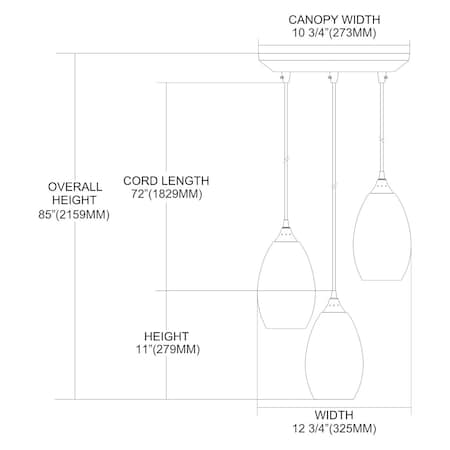 Elk Lighting Three Light satin Nickel Jade Glass Multi Light Pendant 517-3J